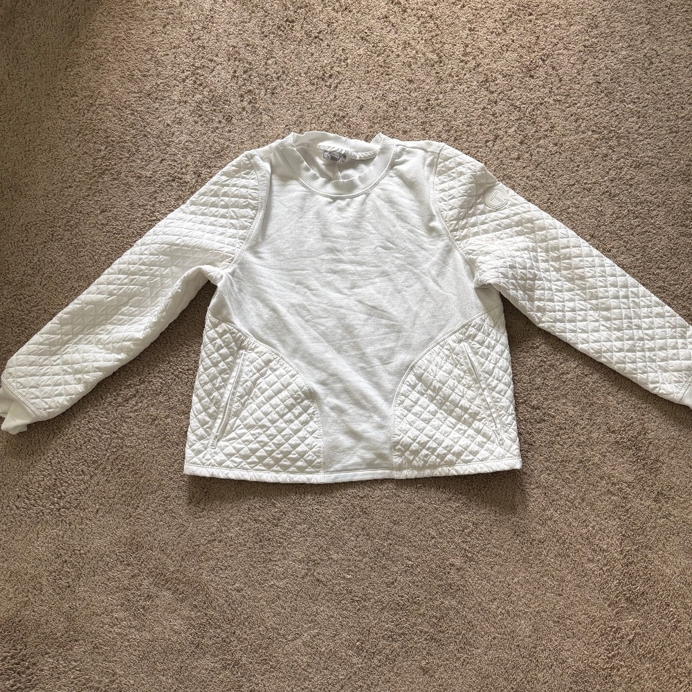 T by Talbots White Quilted Sweatshirt Pullover – Size S